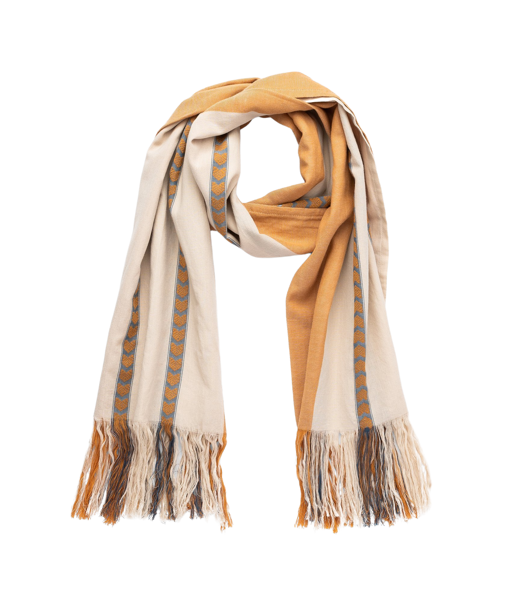 Reclaimed Cashmere Scarf | Chunky Cream + Camel / One Size