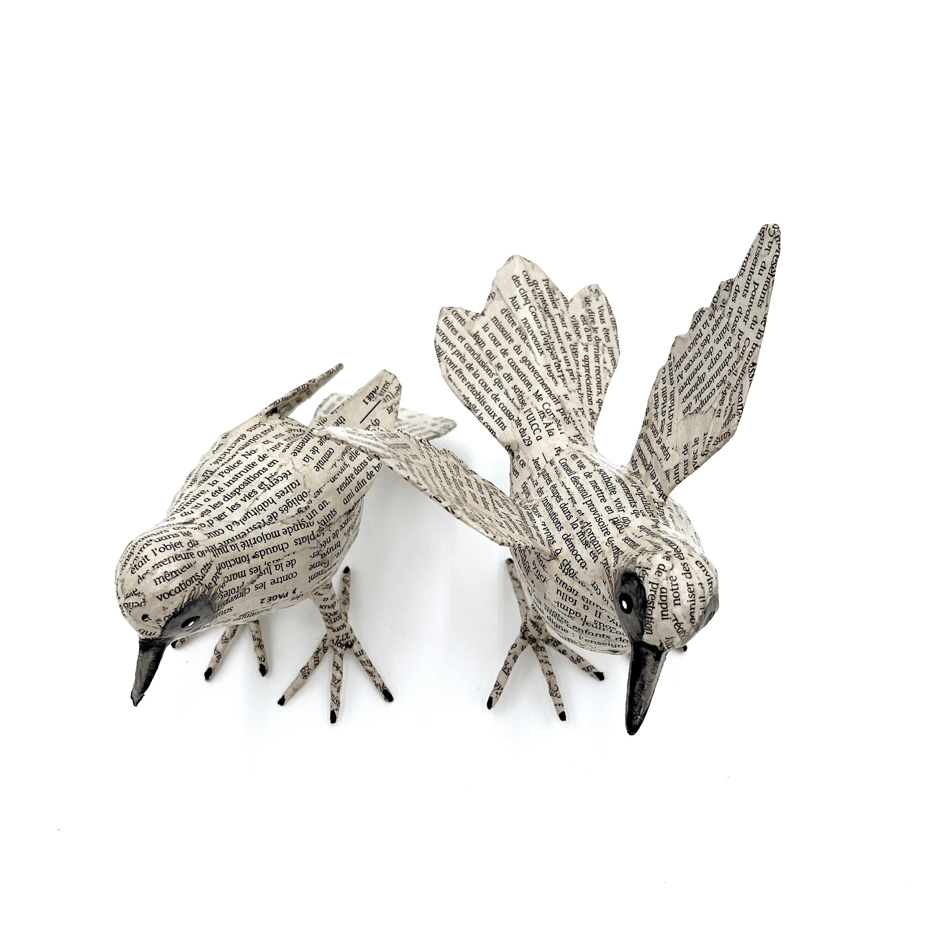 Jounal Paper Mache Birds (Set of 2)