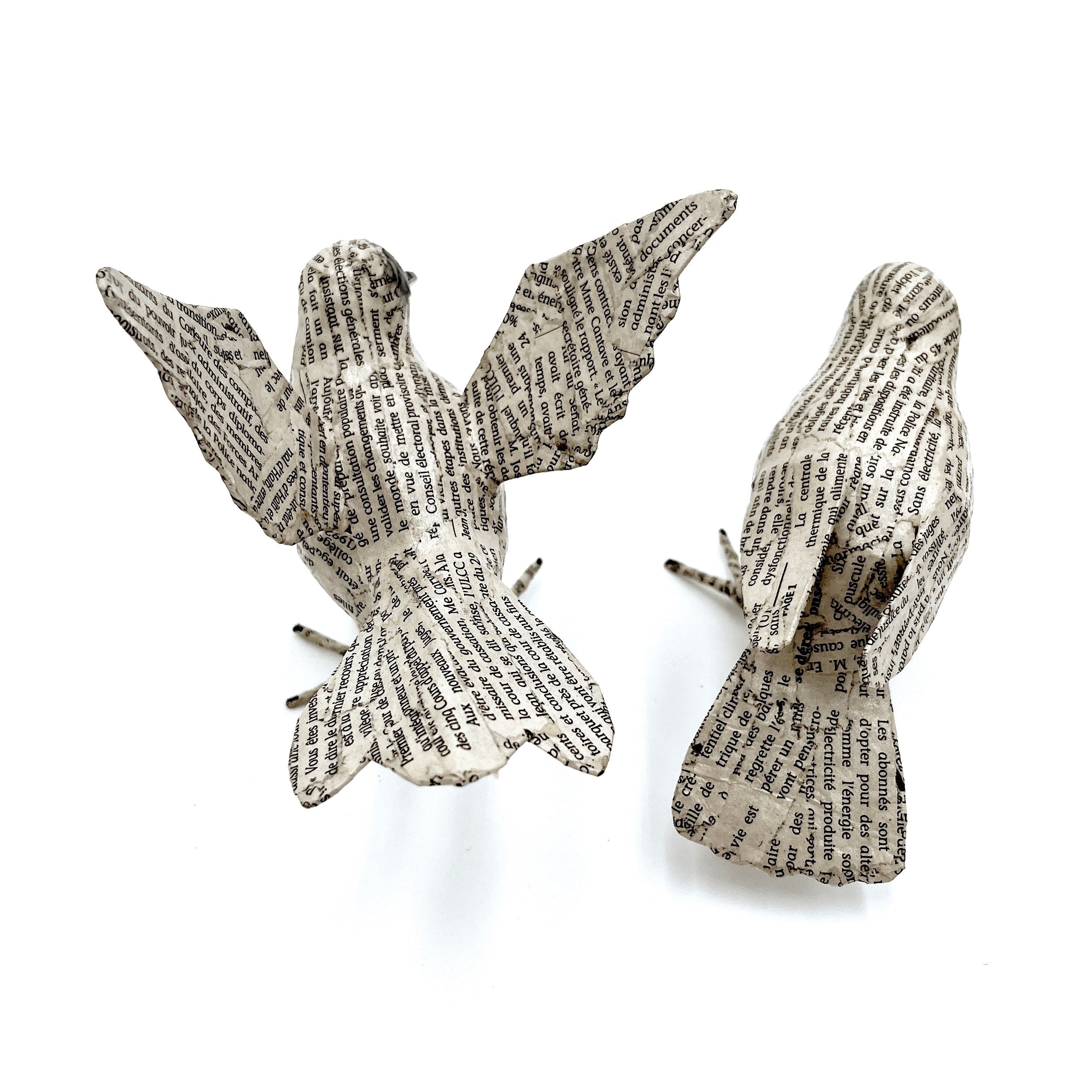 Jounal Paper Mache Birds (Set of 2)