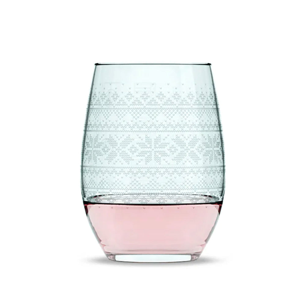 Cross Sweater Stemless Wine Glass