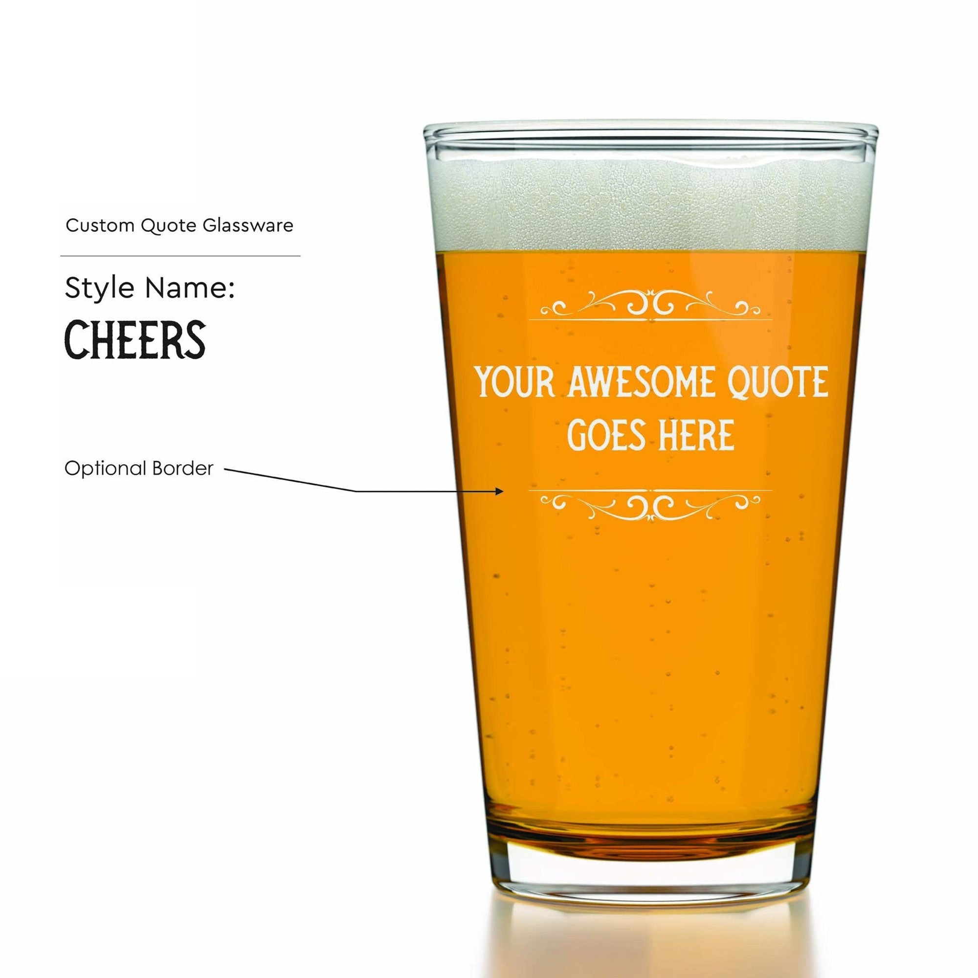 Custom Quote Pint Glasses - Set of 2