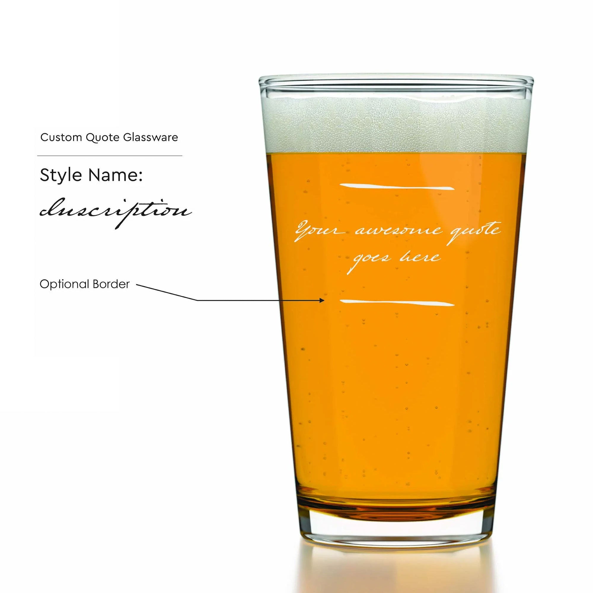 Custom Quote Pint Glasses - Set of 2