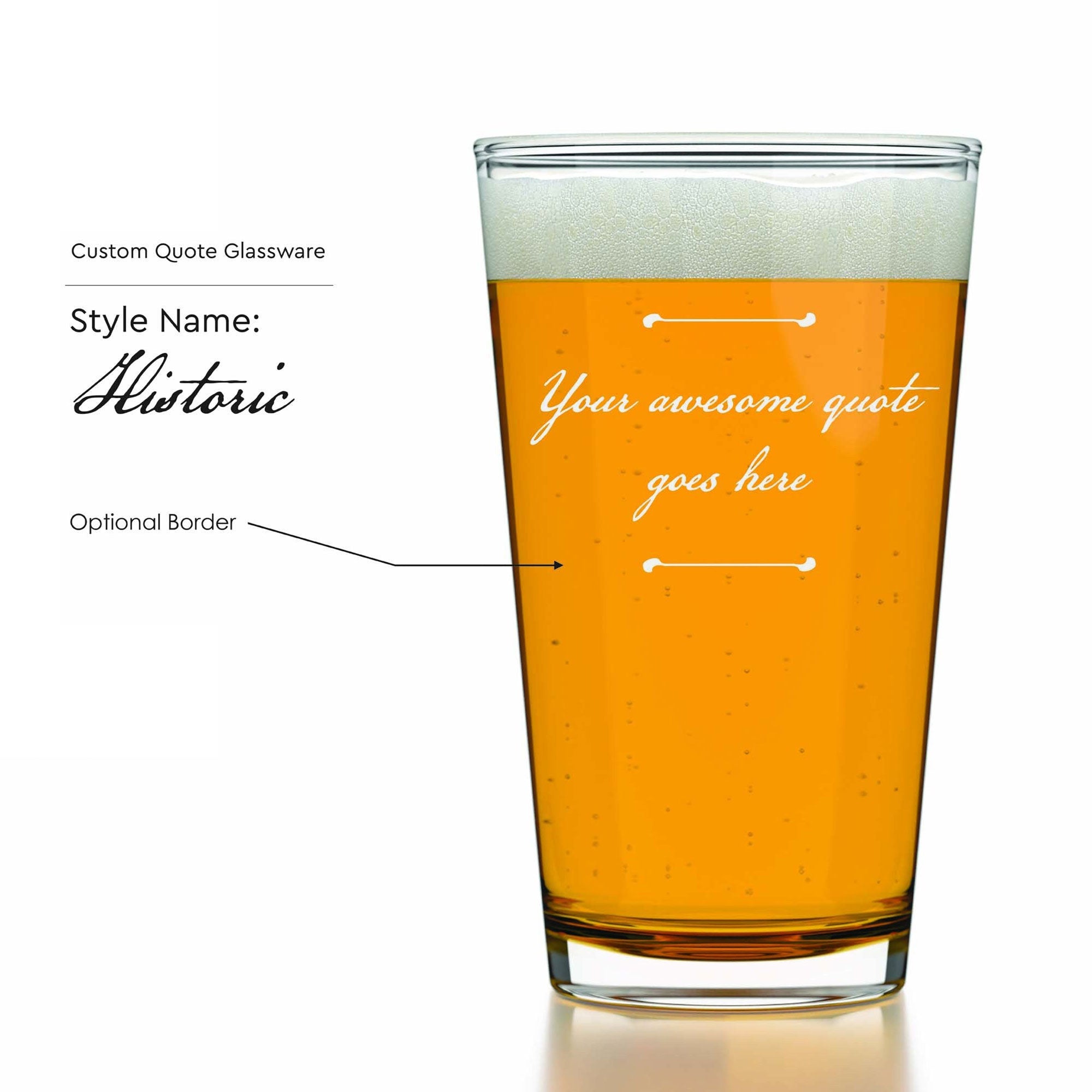 Custom Quote Pint Glasses - Set of 2