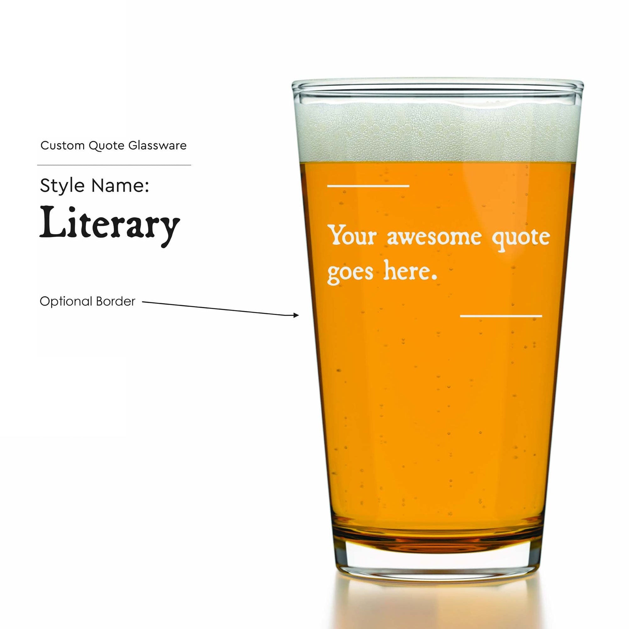 Custom Quote Pint Glasses - Set of 2