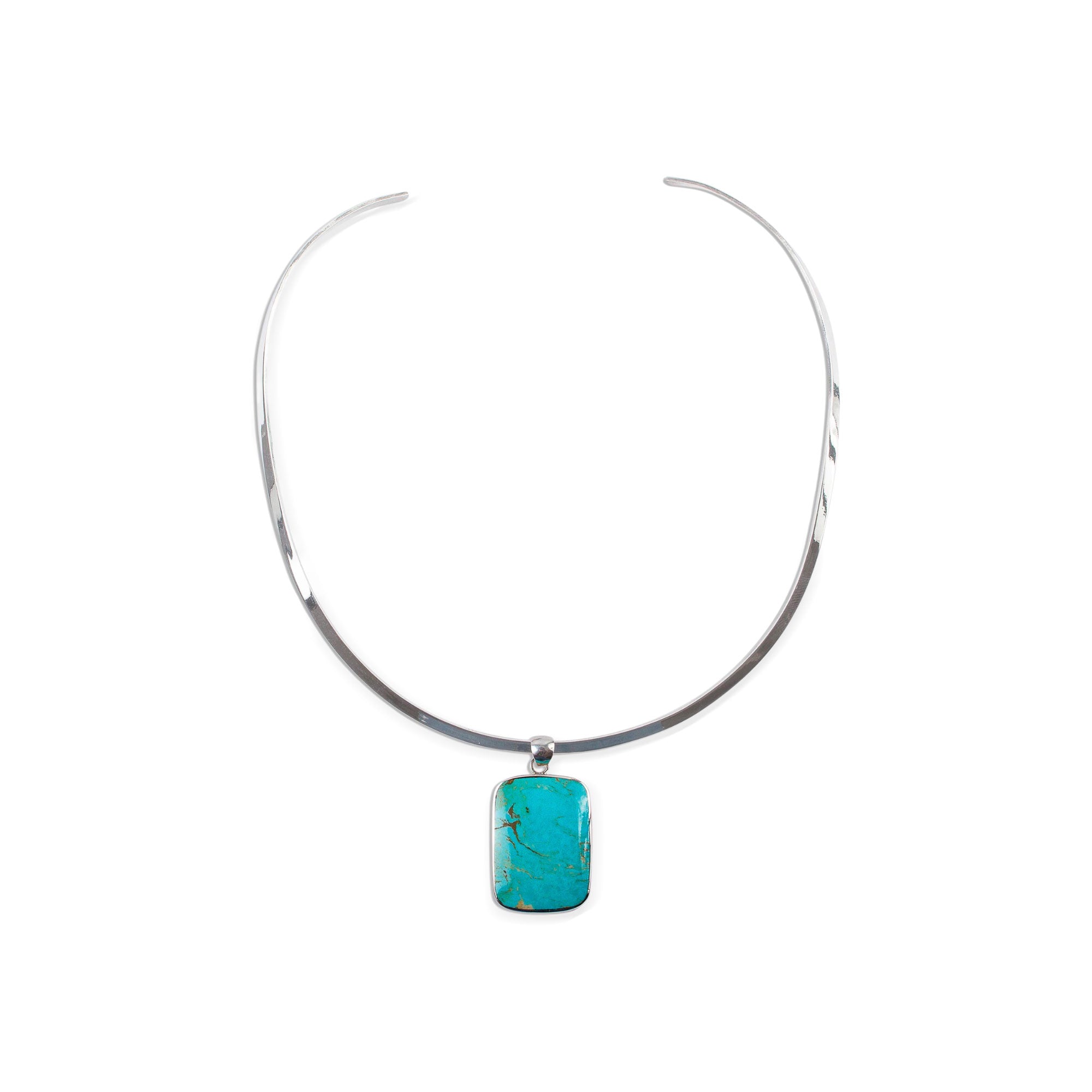 Caribbean Mosaic - a Handmade Taxco Silver Natural Turquoise Necklace