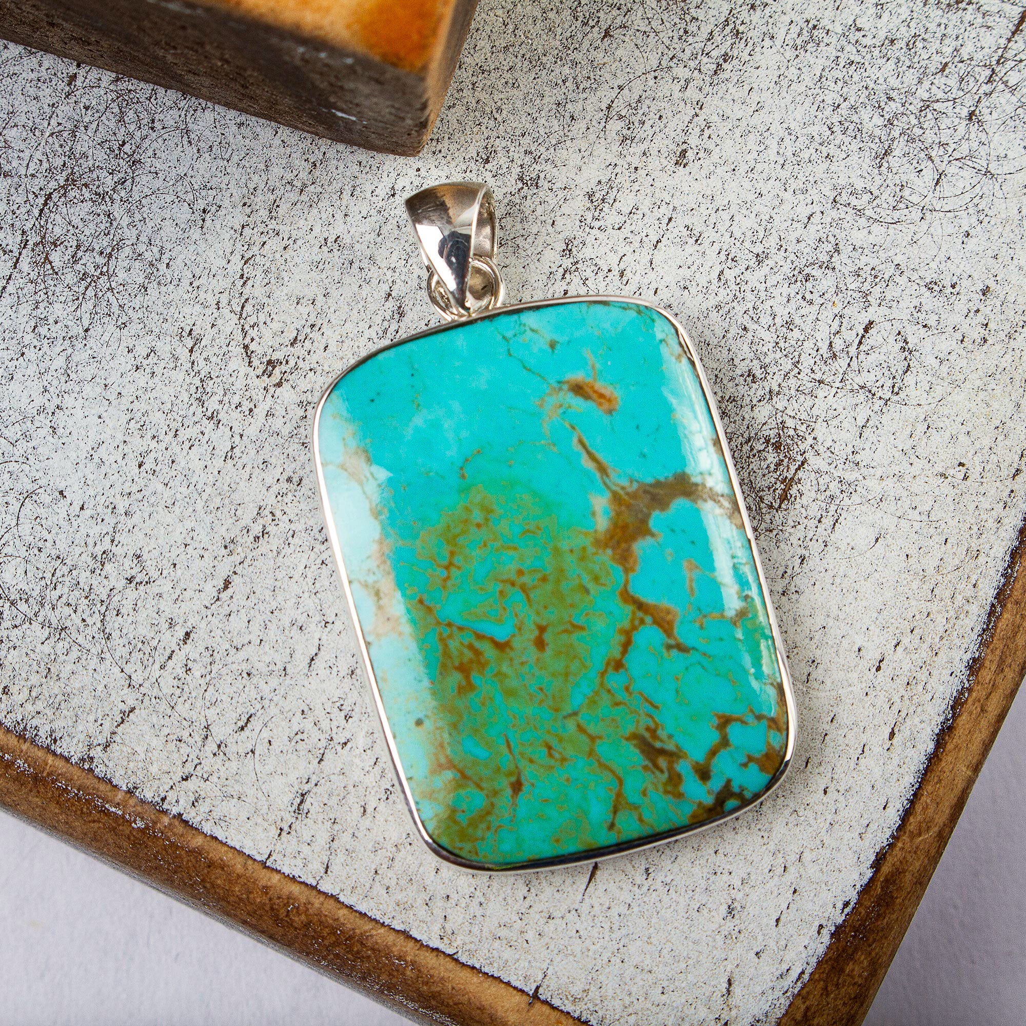 Taxco popular turquoise sterling pendant