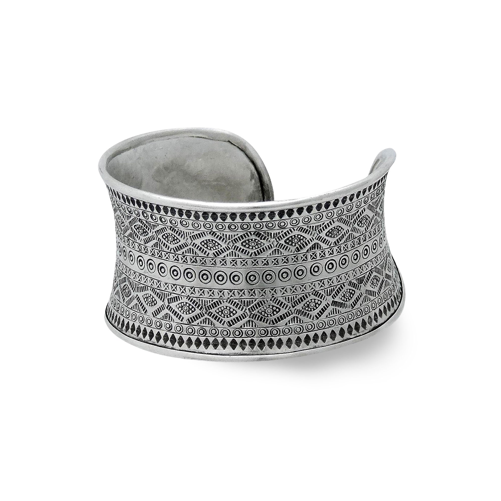 Mountain Reflection - Hill Tribe 950 Silver Cuff Bracelet