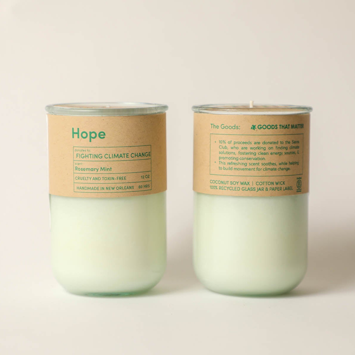 Hope Candle - a soothing Rosemary Mint scented candle