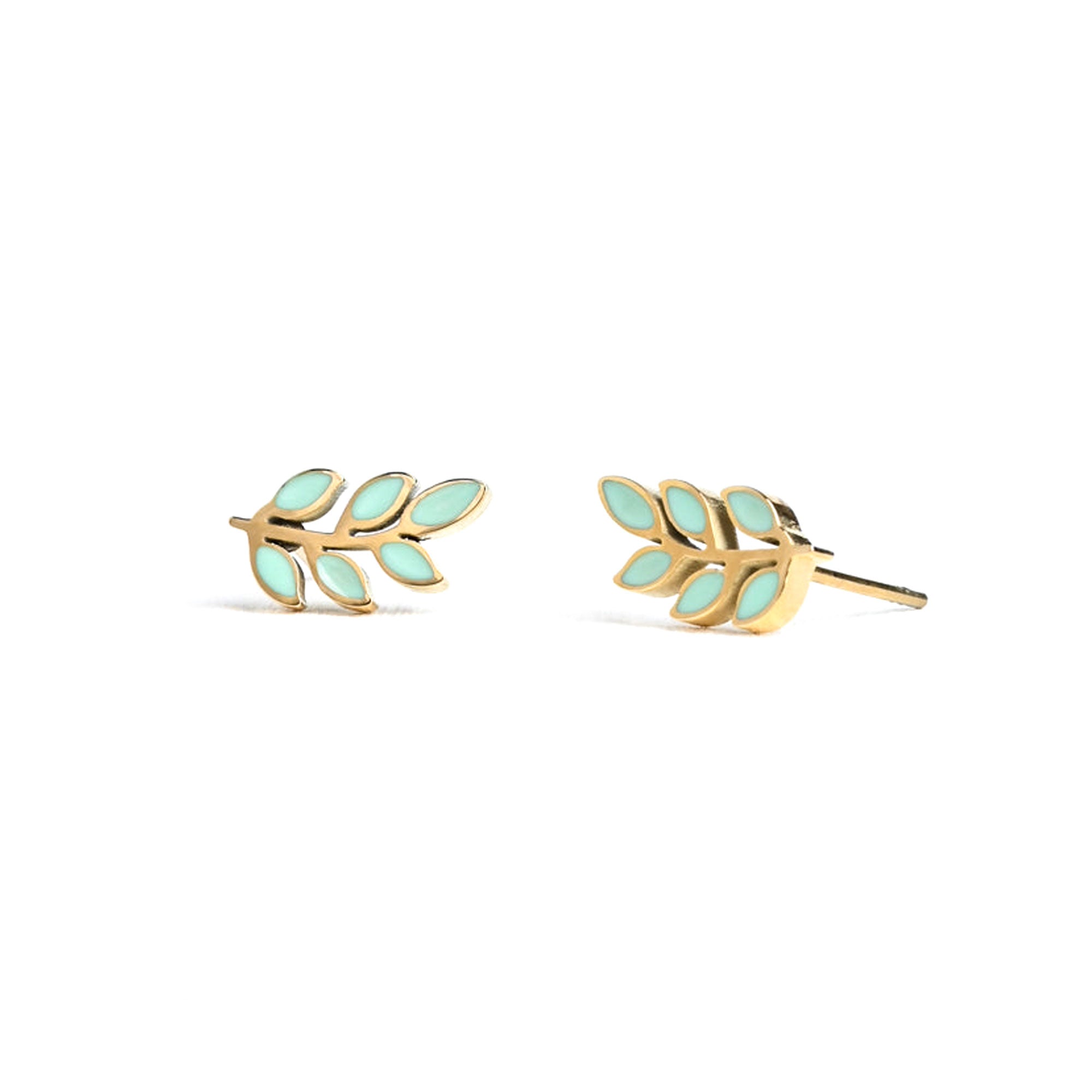 Rowen Stud Earrings in Mint - Ethical Jewelry with an Impact