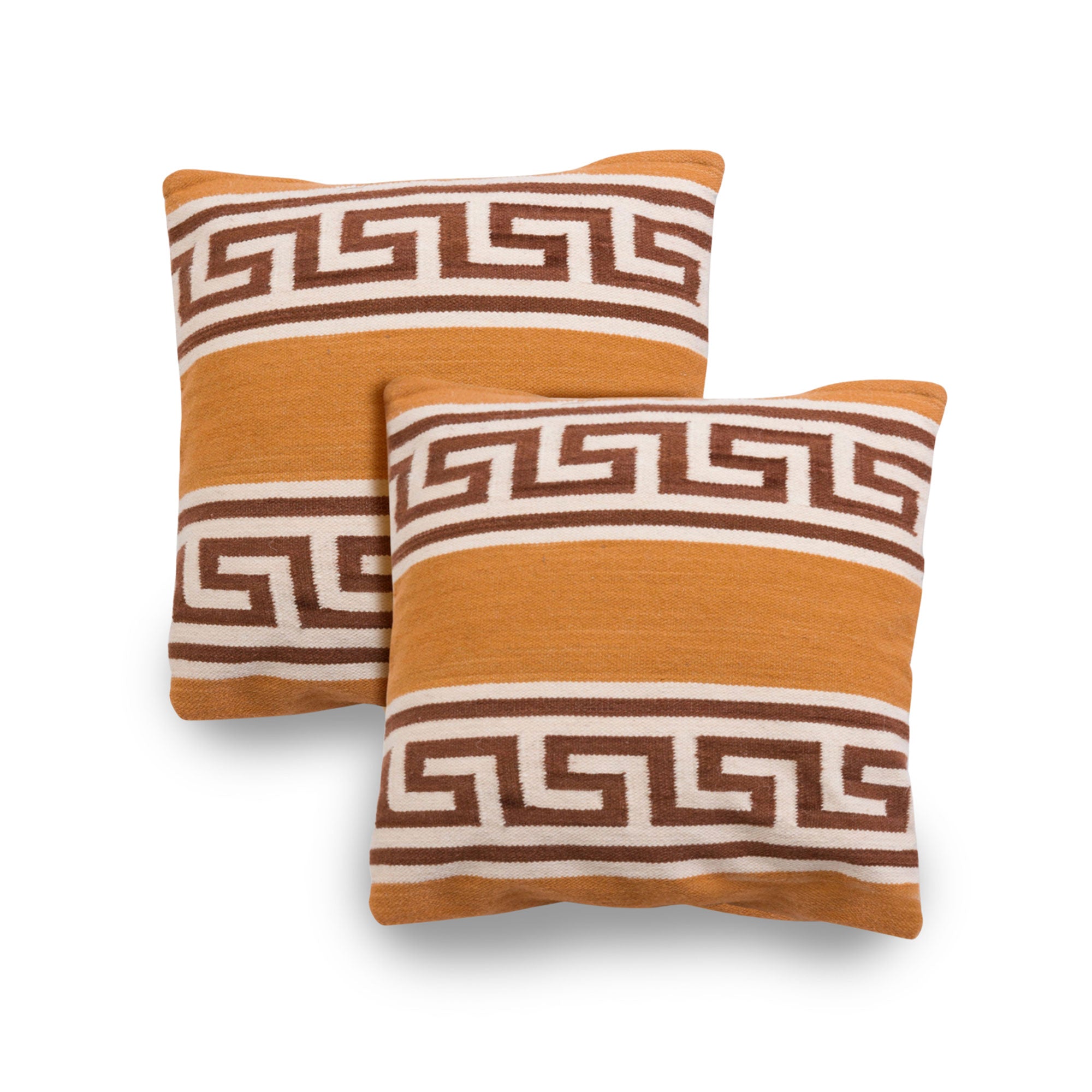 Greca Dreams - Spiral Pattern Wool Cushion Covers from Peru (Pair)