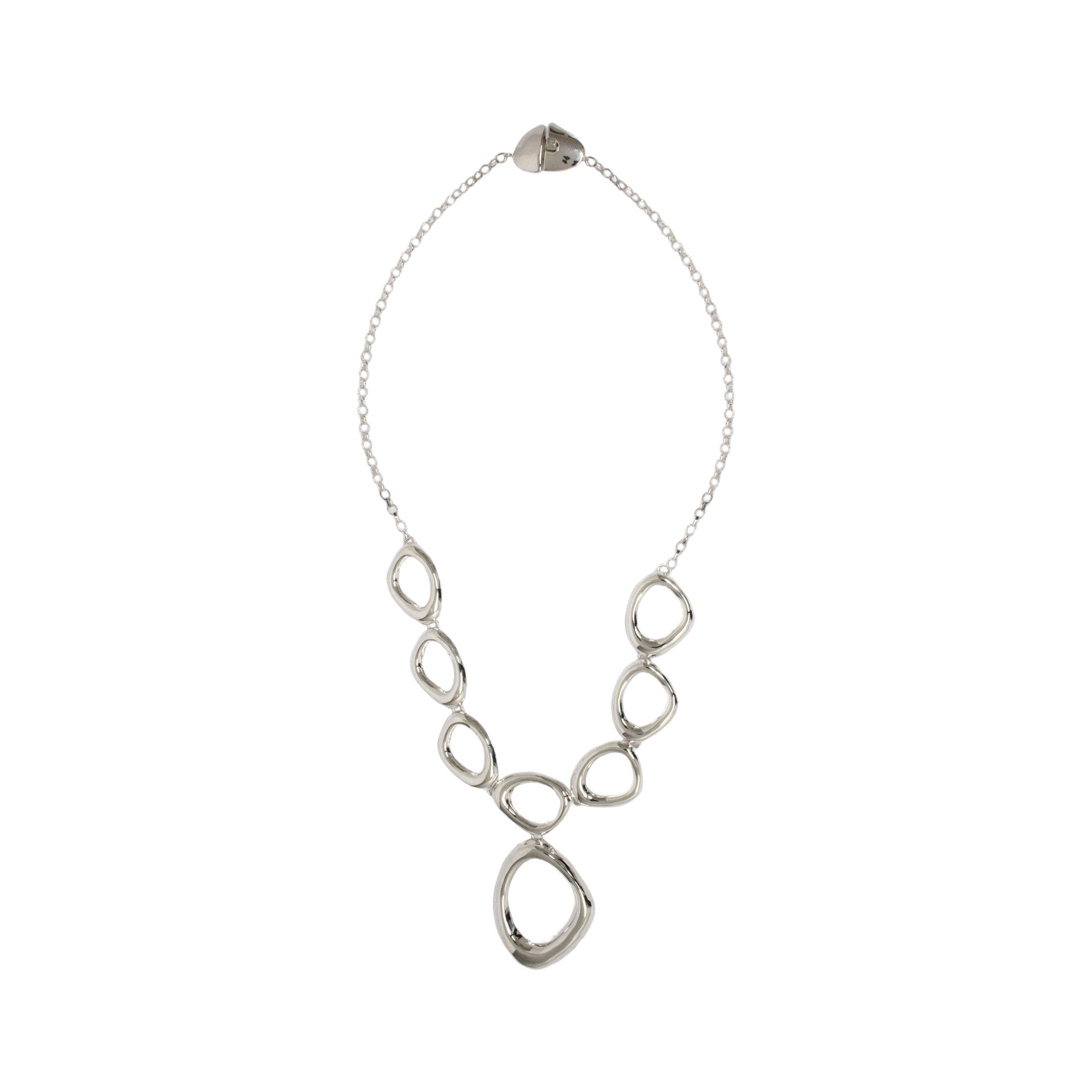 Bold Curves - Taxco Sterling Silver Modern Free Form Necklace from Mexico