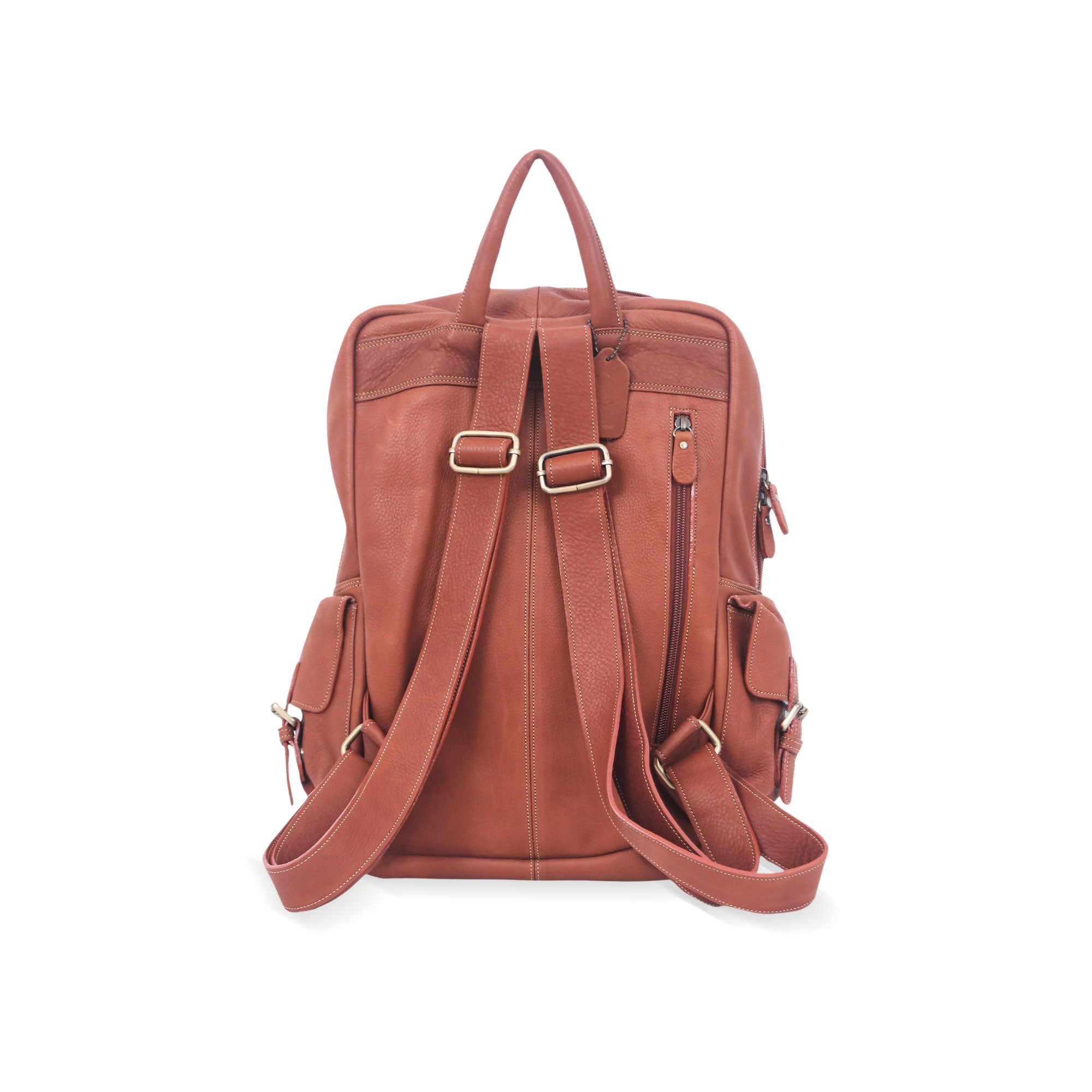 Intrepid Companion - a Travel-Friendly 100% Brown Leather Backpack from Thailand