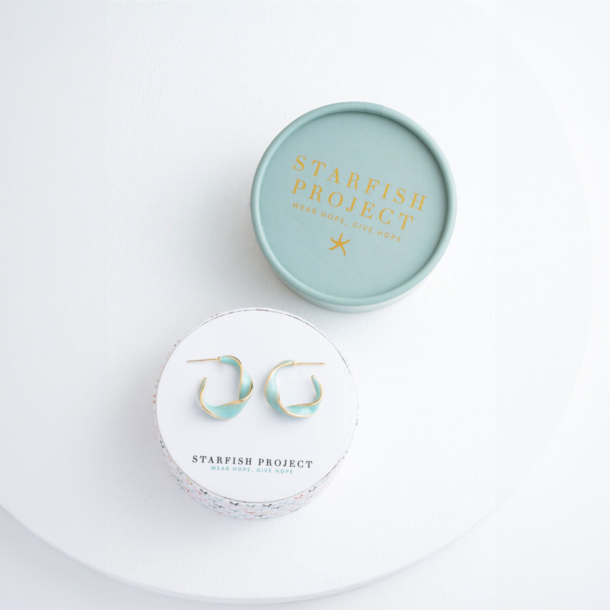 With a Twist Hoops in Mint - Ethical Earrings with an Impact