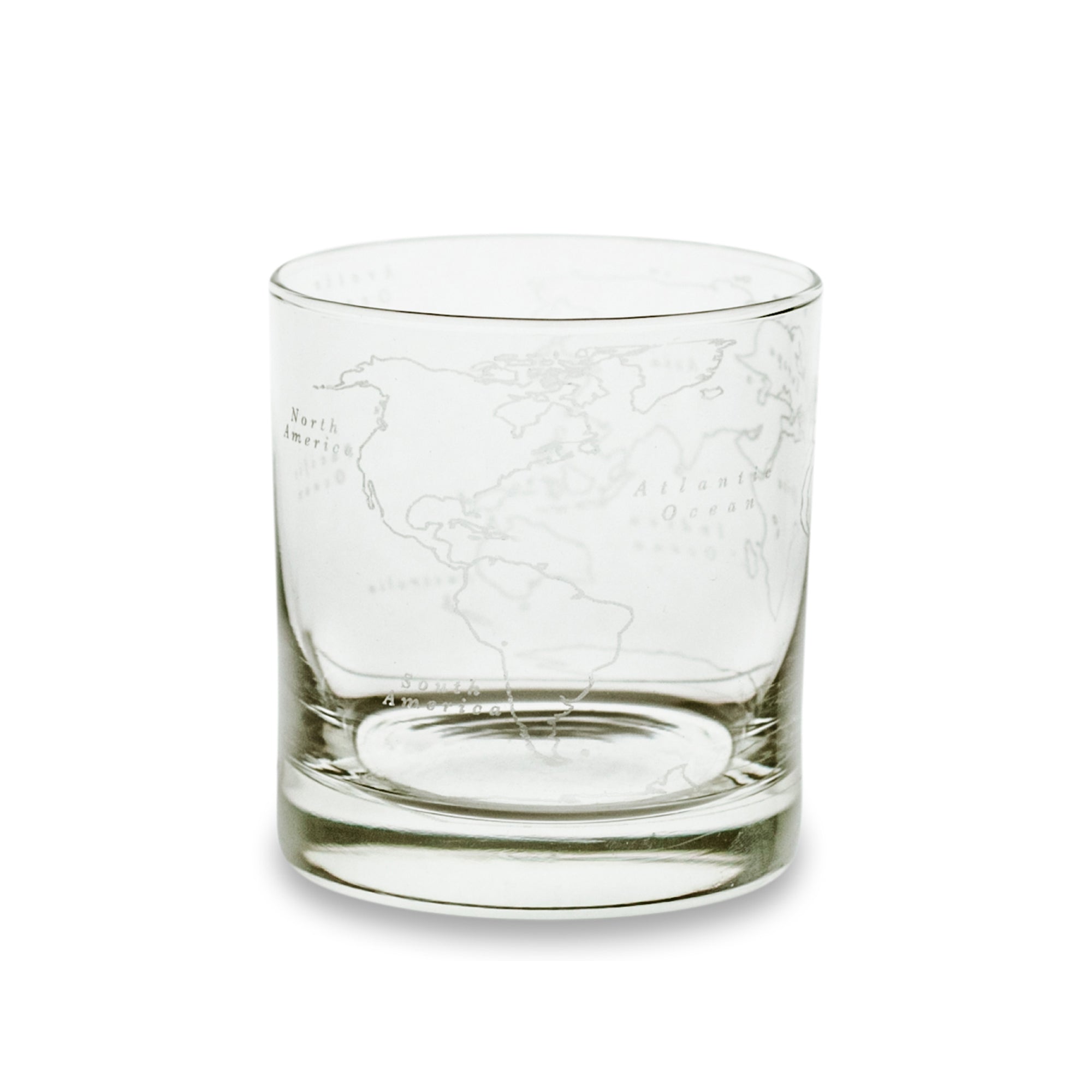 World Map Rocks Glass - Set of 2