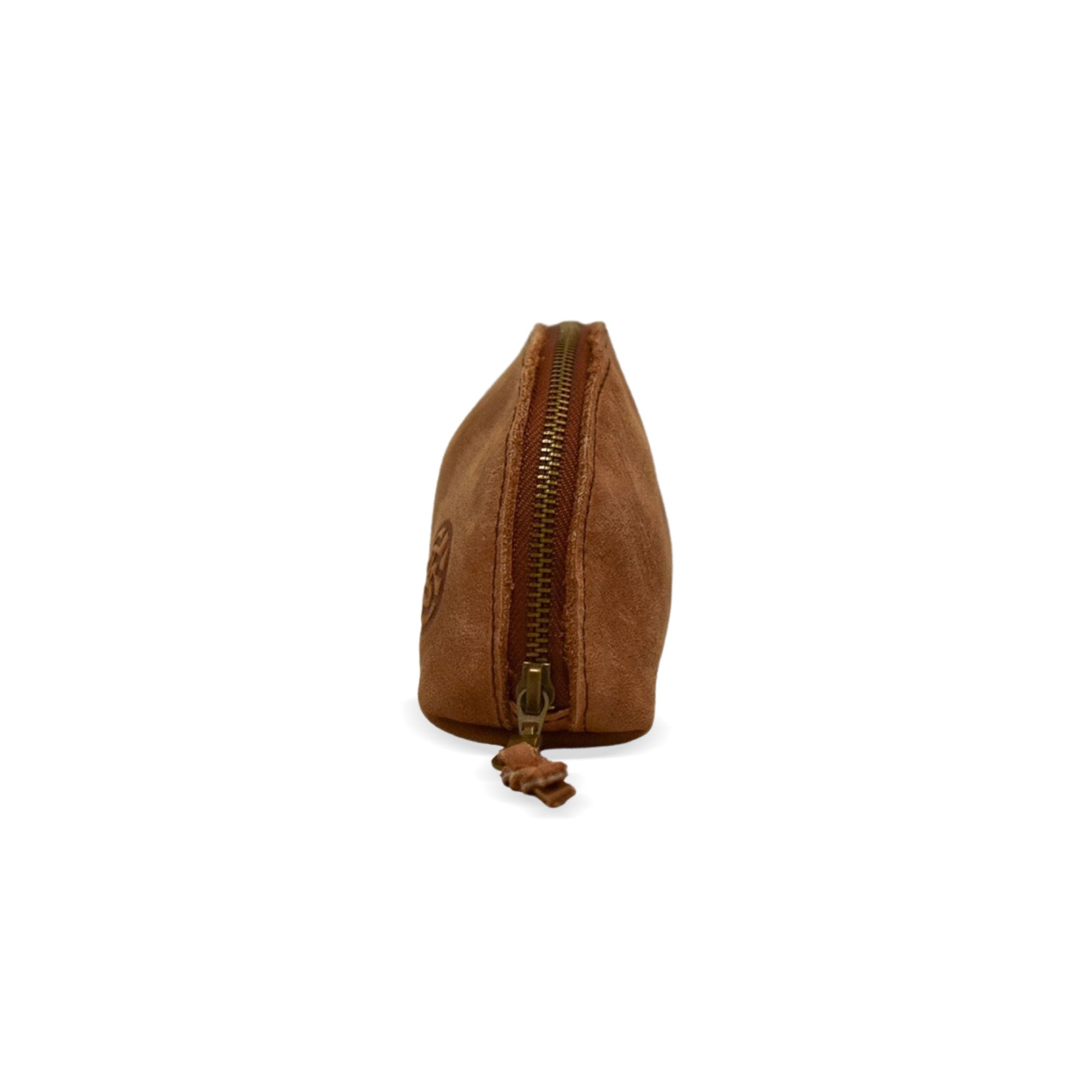 Side View of Zippered Pouch in Stone - Ethically Crafted Accessories