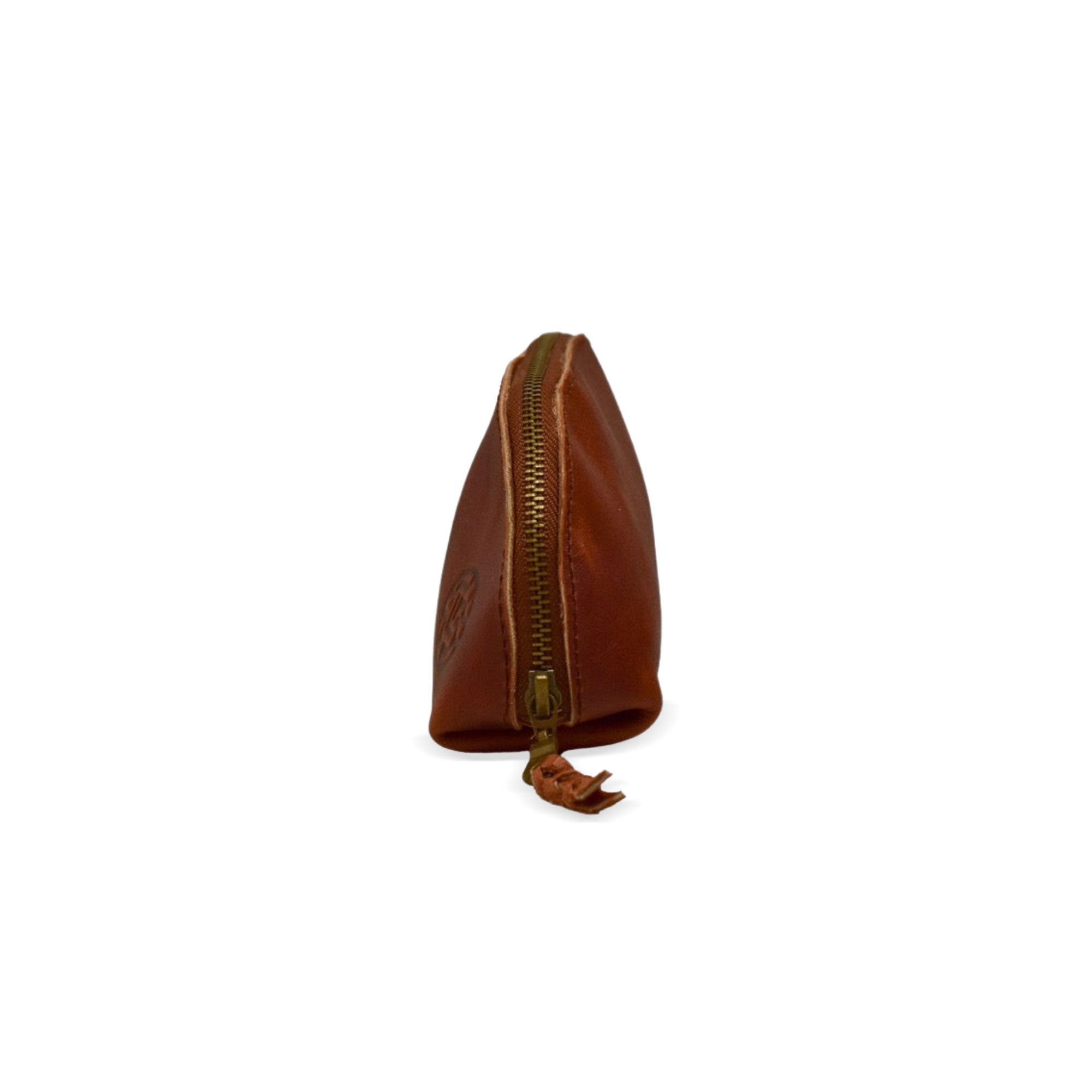 Side View of Zippered Pouch in Persimmon - Ethically Crafted Accessories