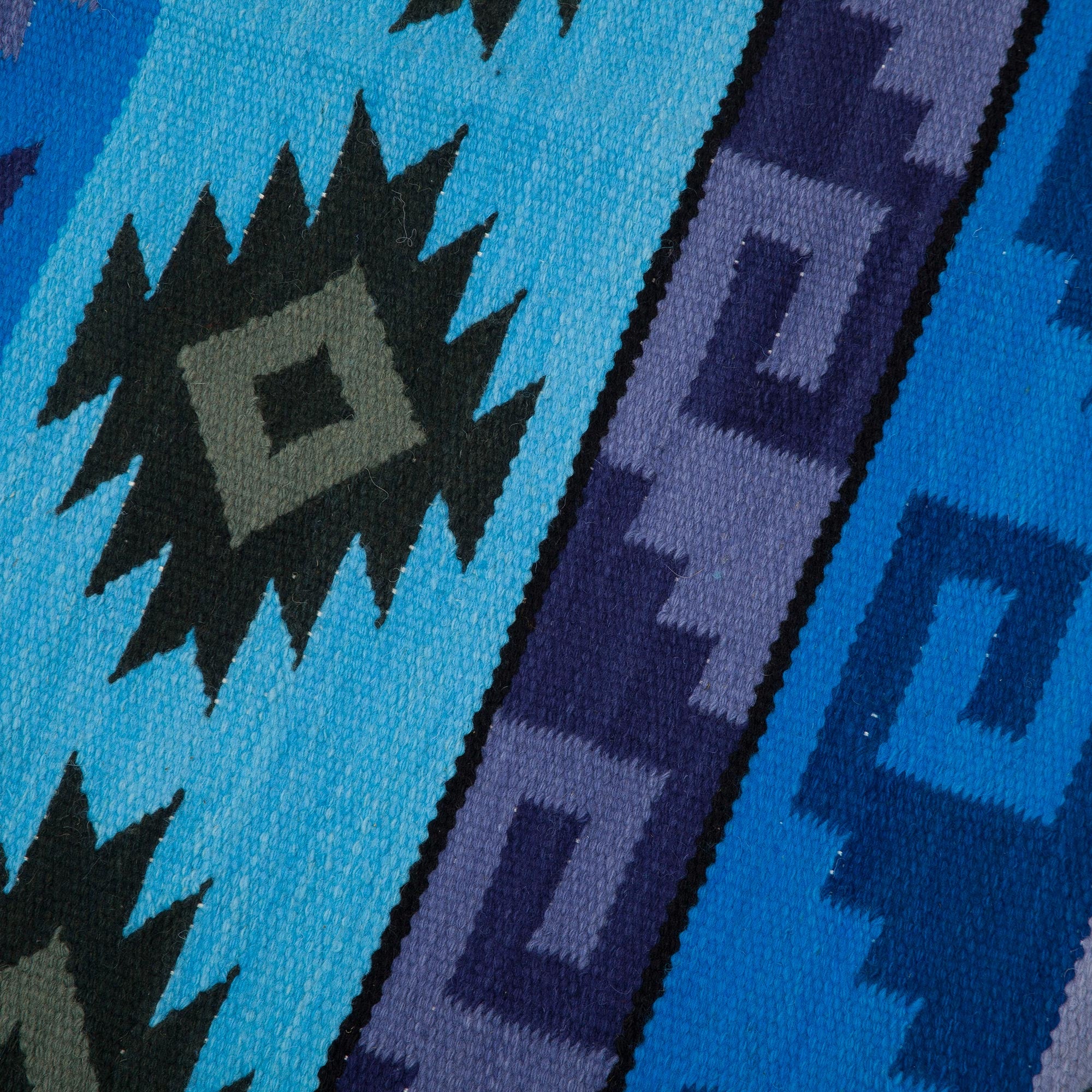 Incan Empire - Handwoven Wool Area Rug in Blue (4x6) from Peru