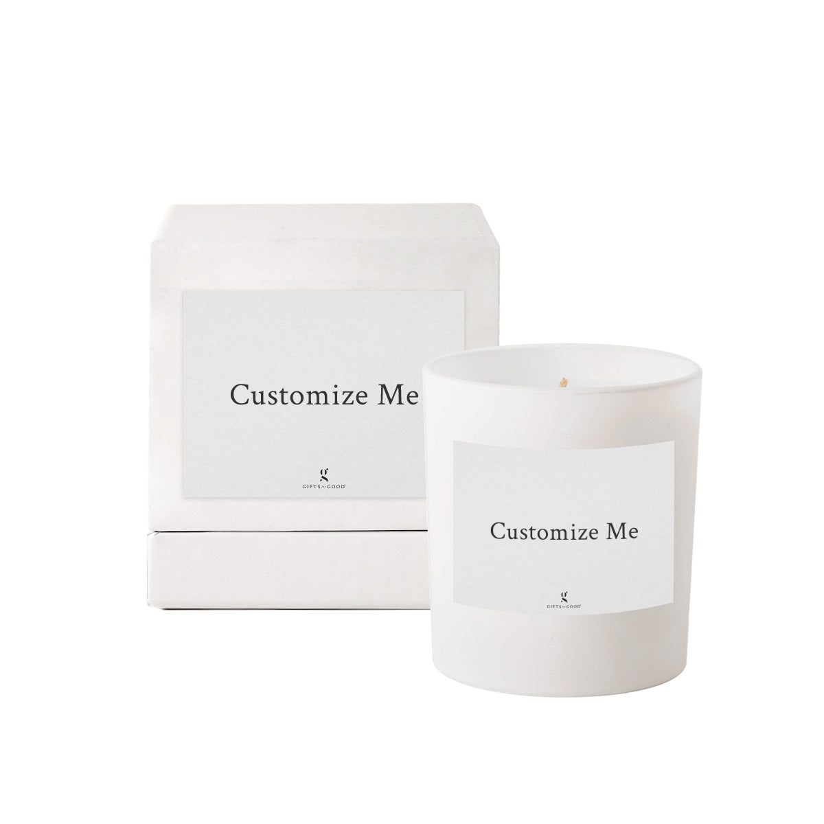 Semi-Custom Candle in Matte White - Create your own label or include your company slogan