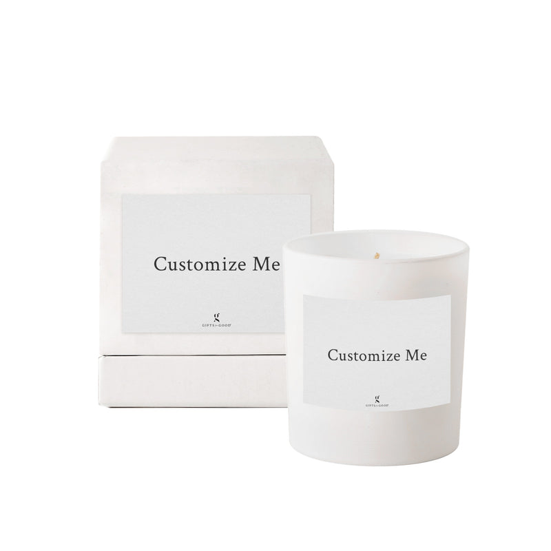 Semi-Custom Candle in Matte White - Create your own label or include your company slogan