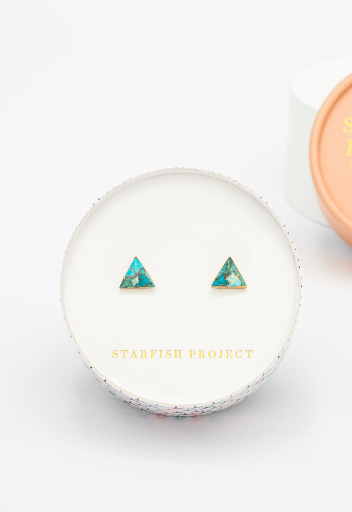 Ellie Triangle Turquoise Studs - Earrings with an Impact