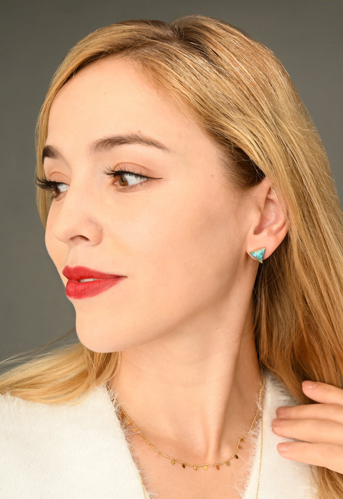 Ellie Triangle Turquoise Studs - Earrings with an Impact