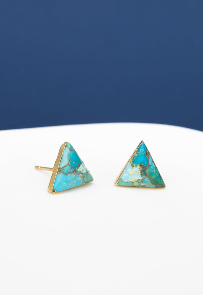 Ellie Triangle Turquoise Studs - Earrings with an Impact