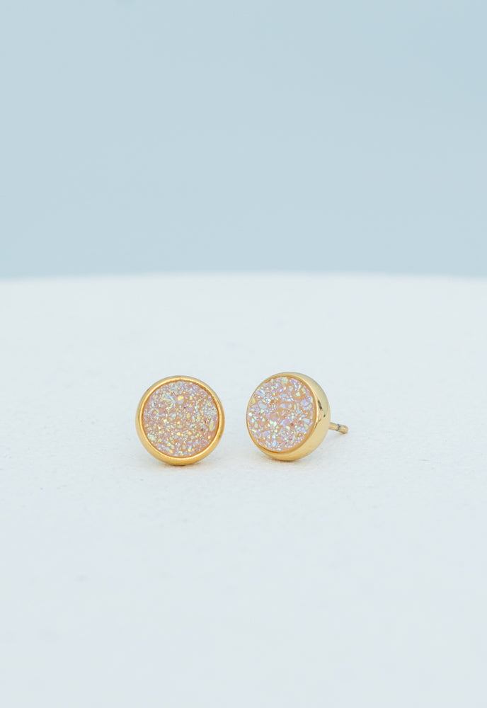 Brittany White Agate Stud Earrings