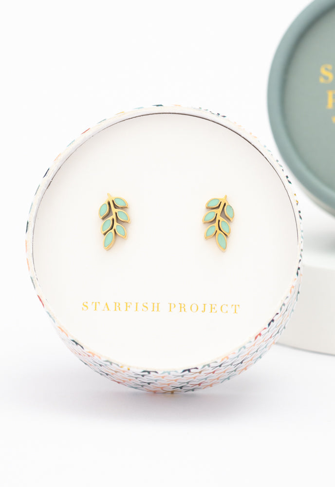 Rowen Stud Earrings in Mint - Ethical Jewelry with an Impact