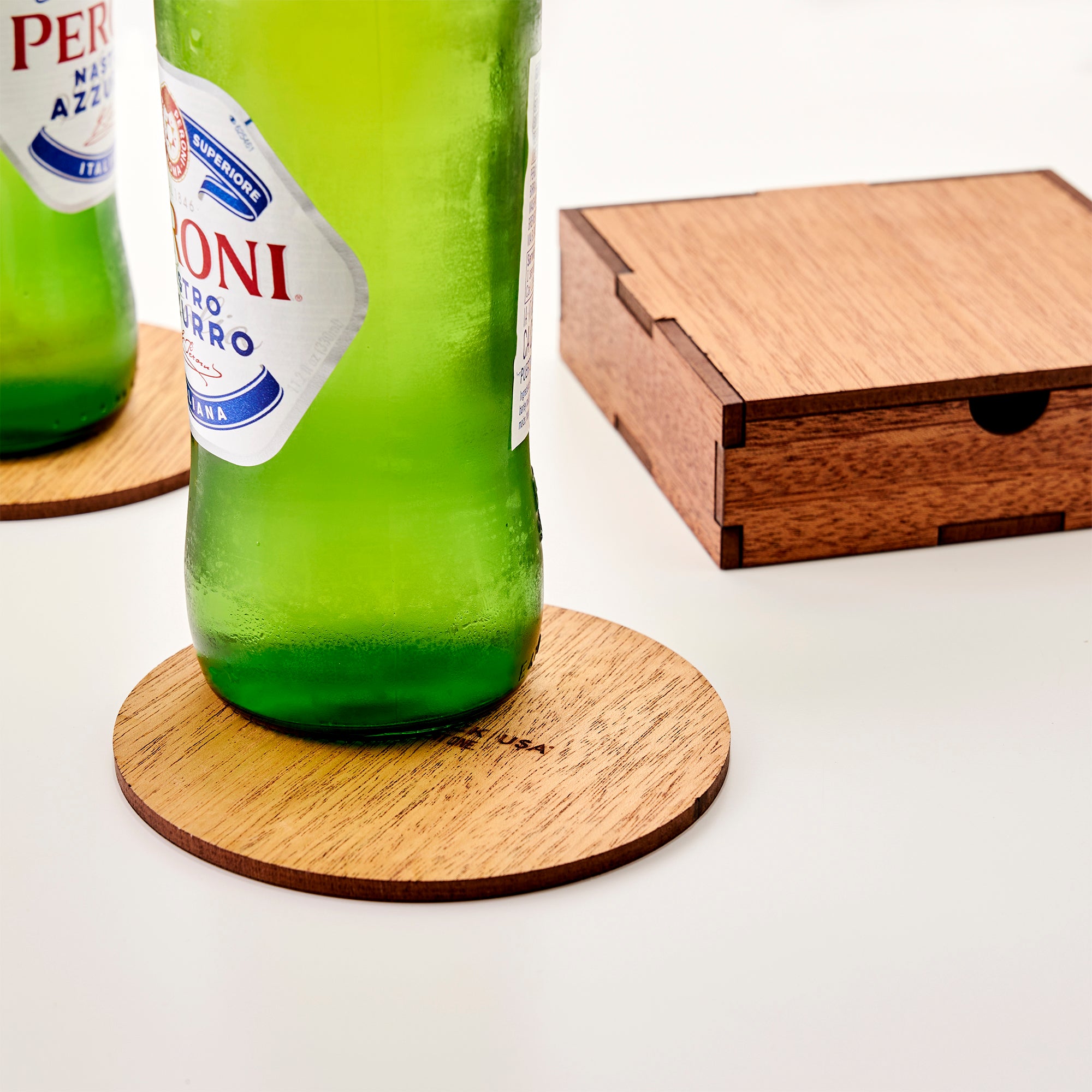 Wooden Round Coasters With Box