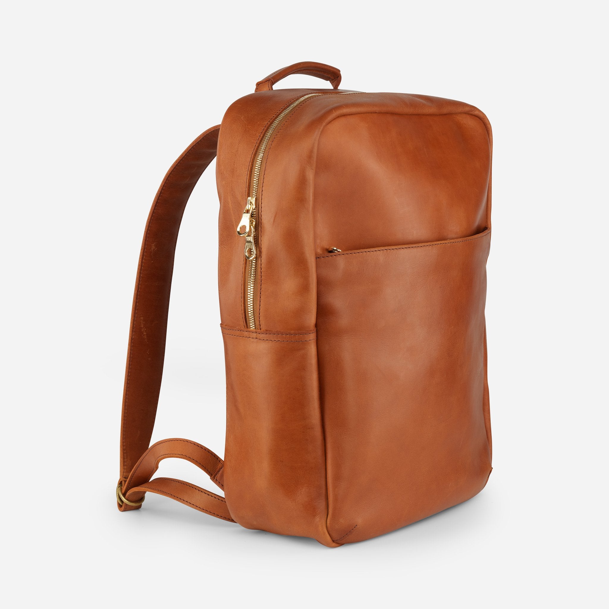 ENAT Genuine Leather Backpack popular Made In Ethiopia Cognac ~