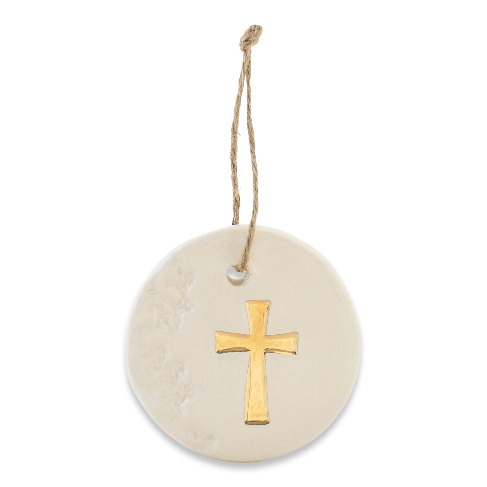 Gold Leaf Cross Ornament