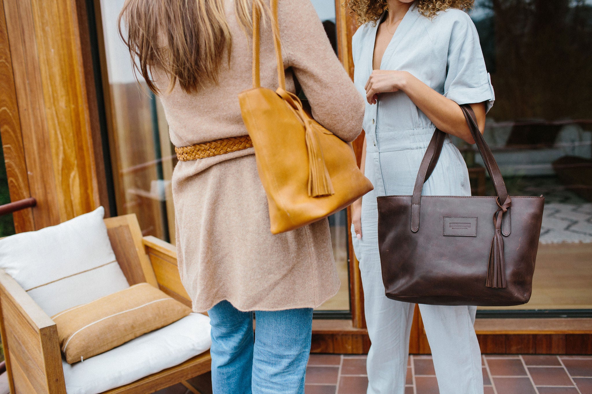 Parker Clay Eden sale Carryall tan leather zipper tote Ethiopia