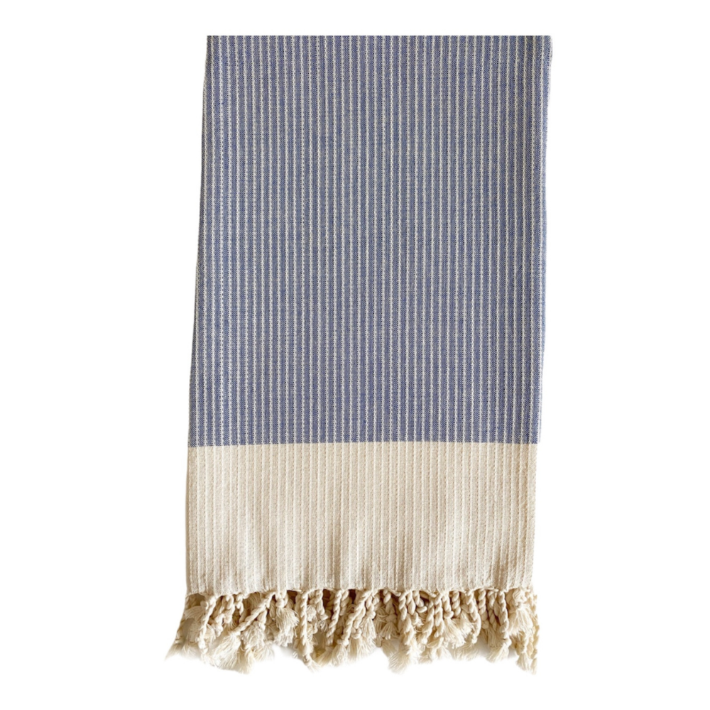 White Stripe Weave Throw