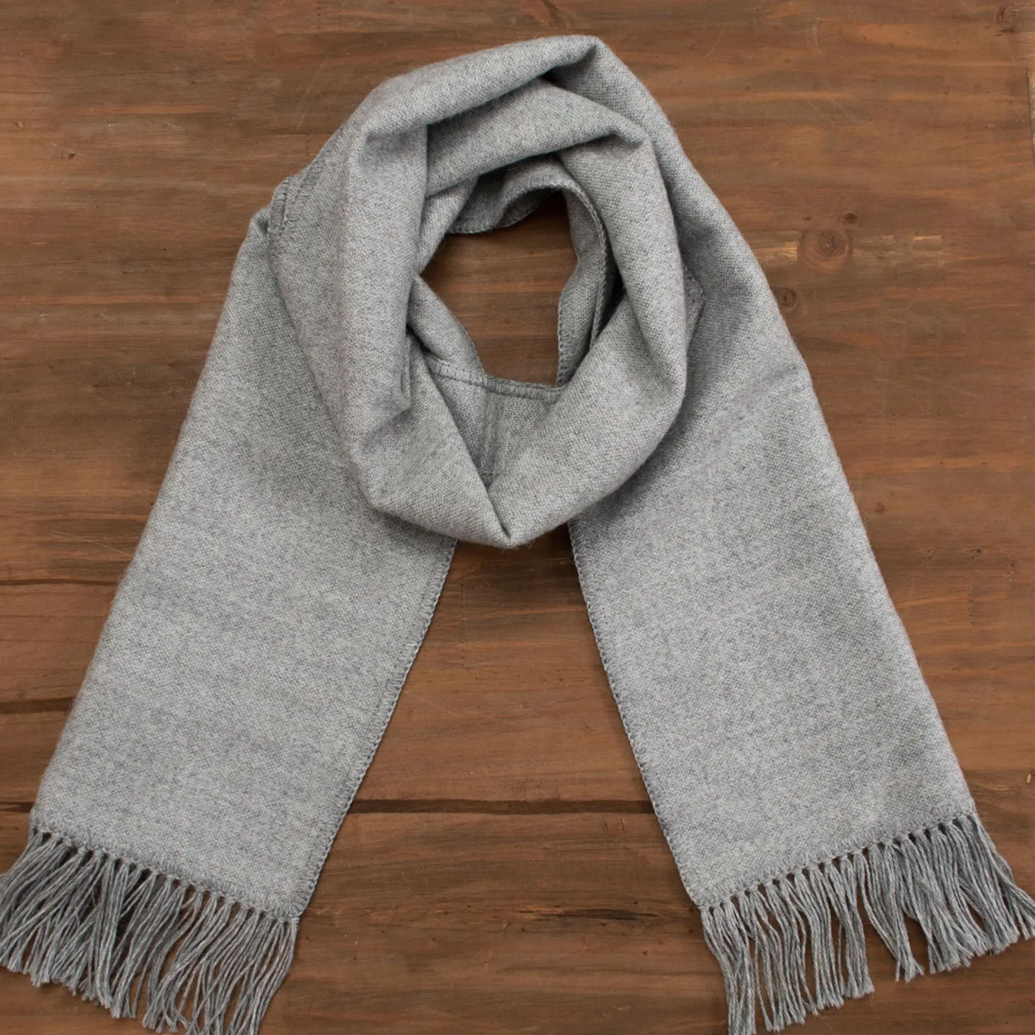 Alpaca Scarf from Peru - "Winter Chic in Smoke"