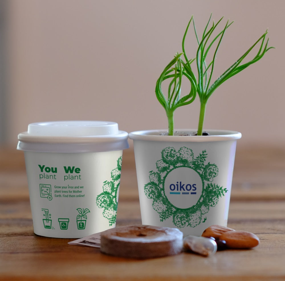 You Plant We Plant Tree Cup Label Branded