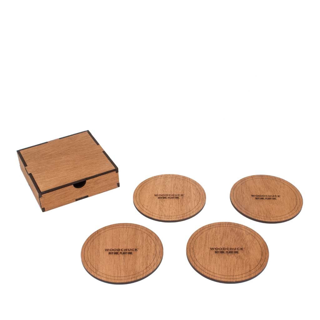 Wooden Round Coasters With Box