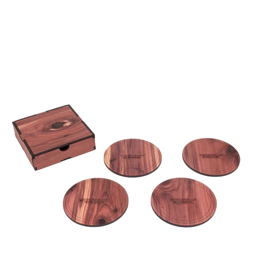 Wooden Round Coasters With Box