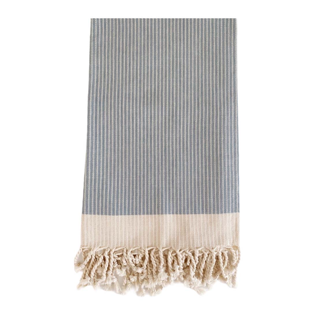 White Stripe Weave Throw