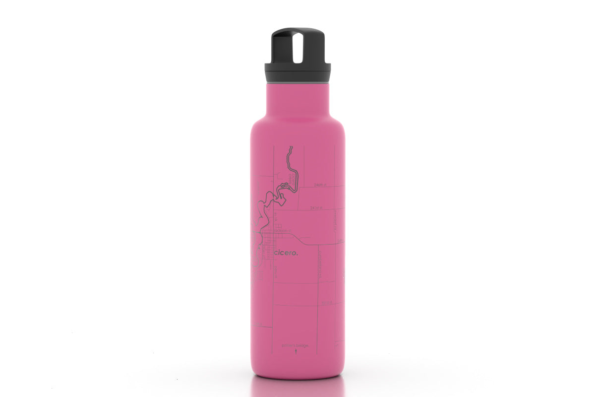 Home Town Map 21 oz Insulated Hydration Bottle - Set of 2