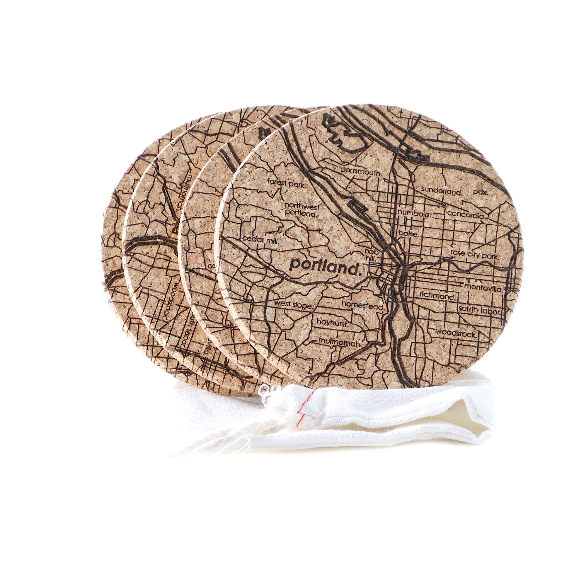 Home Town Map Cork Coaster - Set of 4