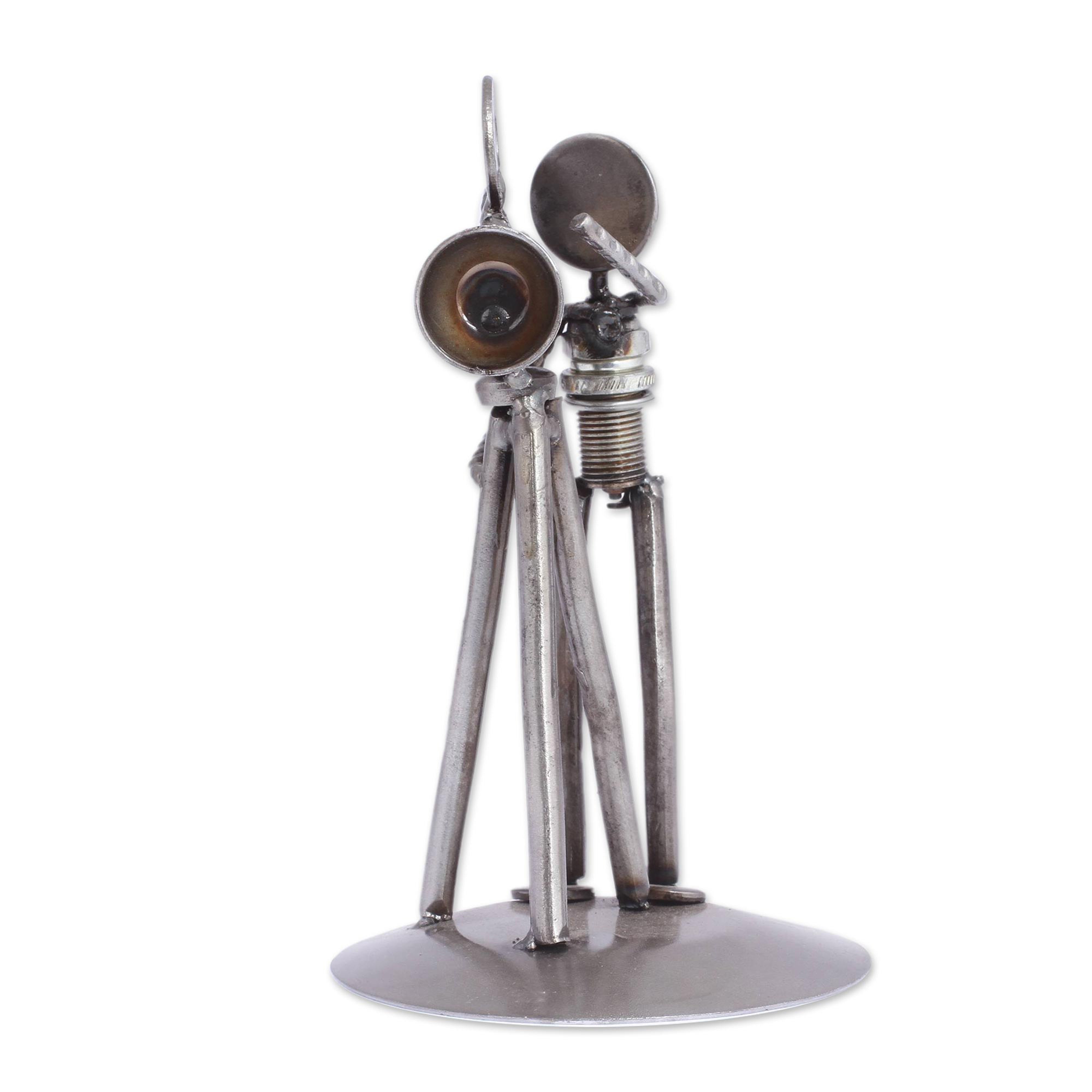 Upcycled Iron Camera Man Statuette