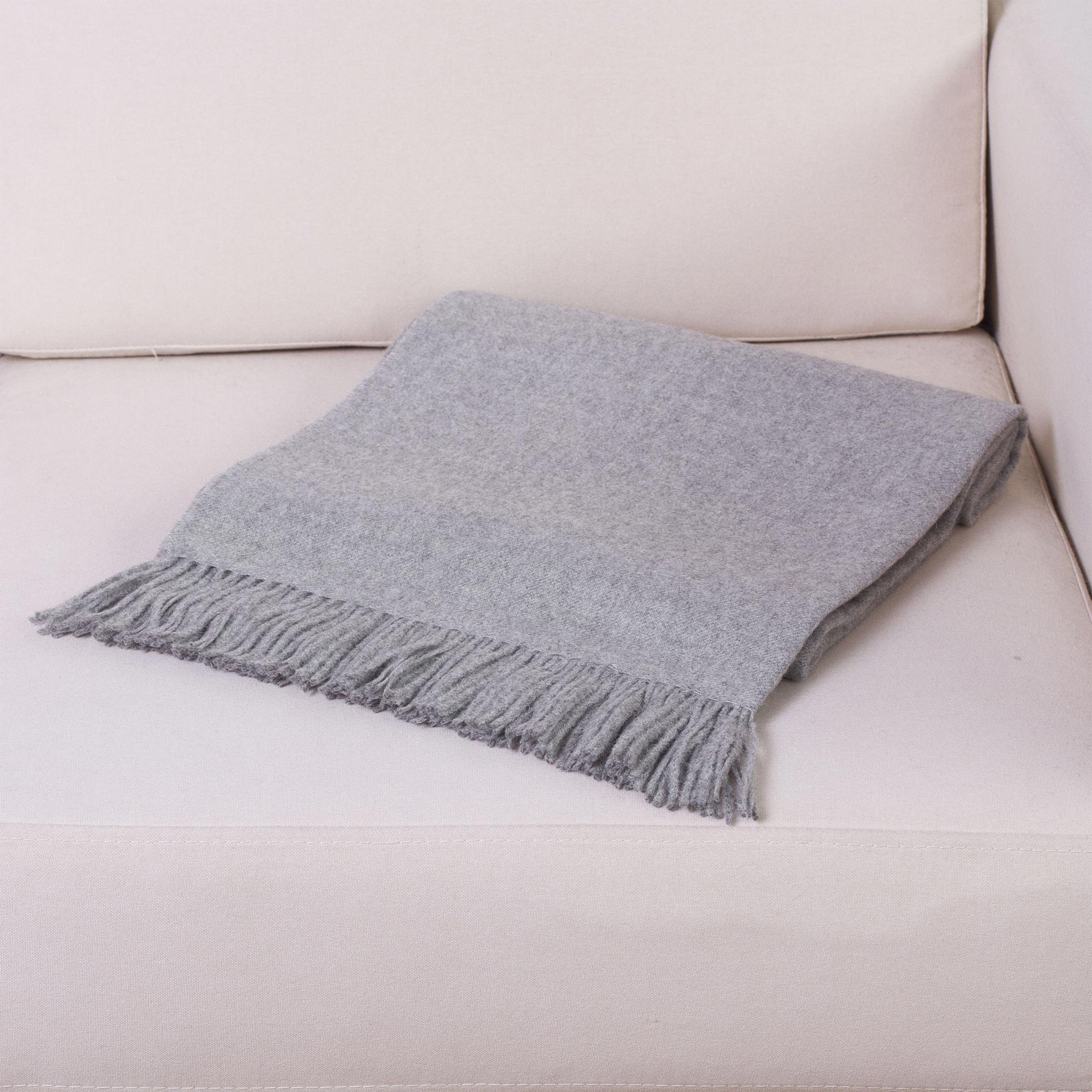 Cozy Gray Alpaca Throw