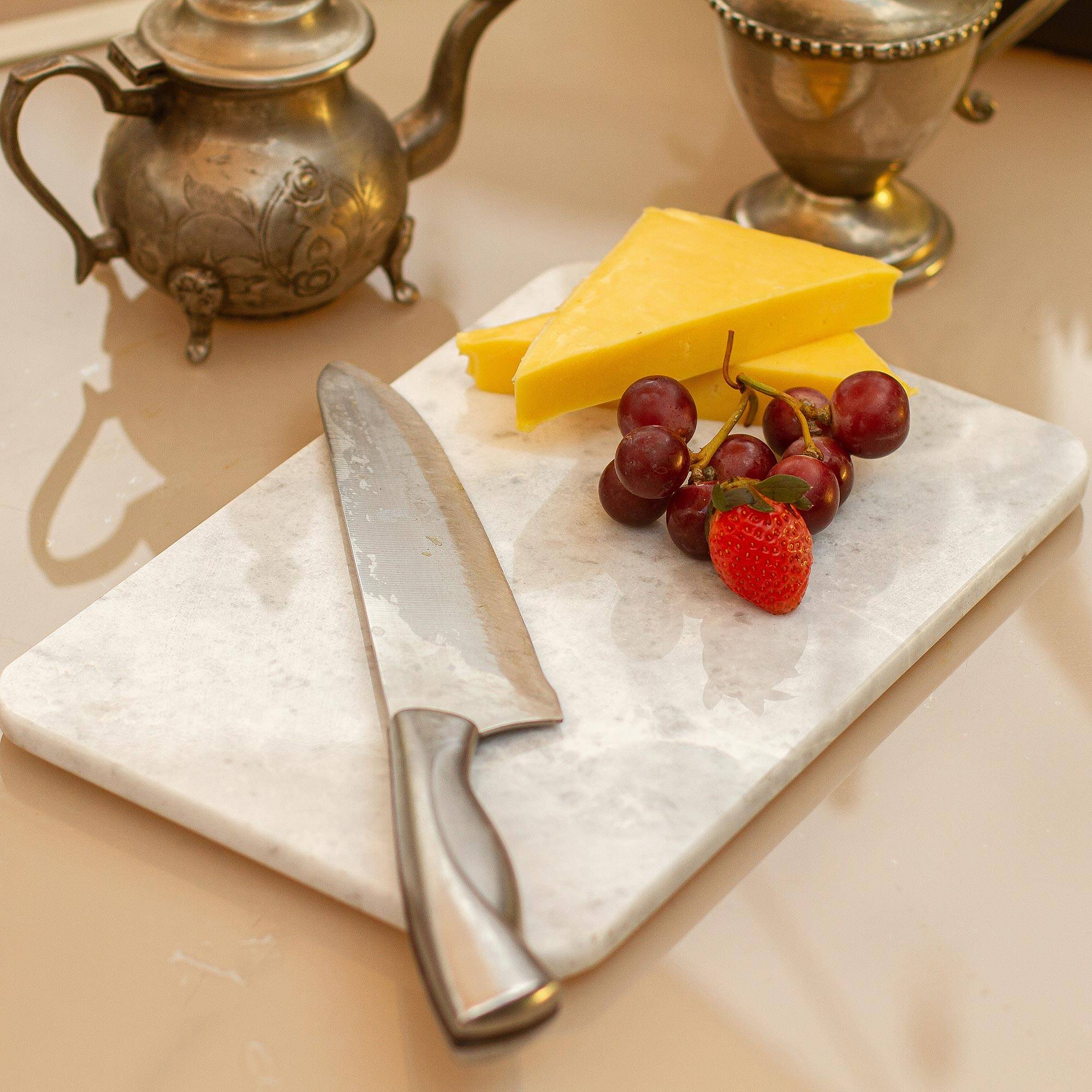 White and Grey Marble Charcuterie Board