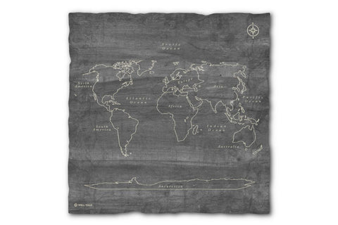 World Map 11x11 Serving Slate